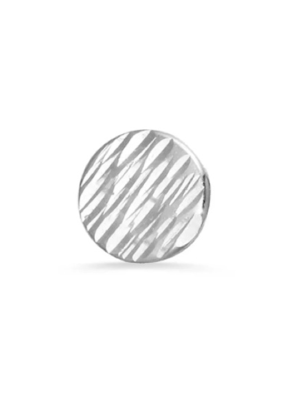 Norvoch white gold diamond cut disk threadless press fit piercing jewelry